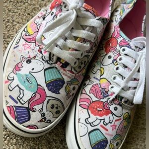 Colorful Unicorn and Cupcake Vans Sneakers